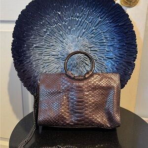 Henri Bendel Charcoal and Gunmetal Bag